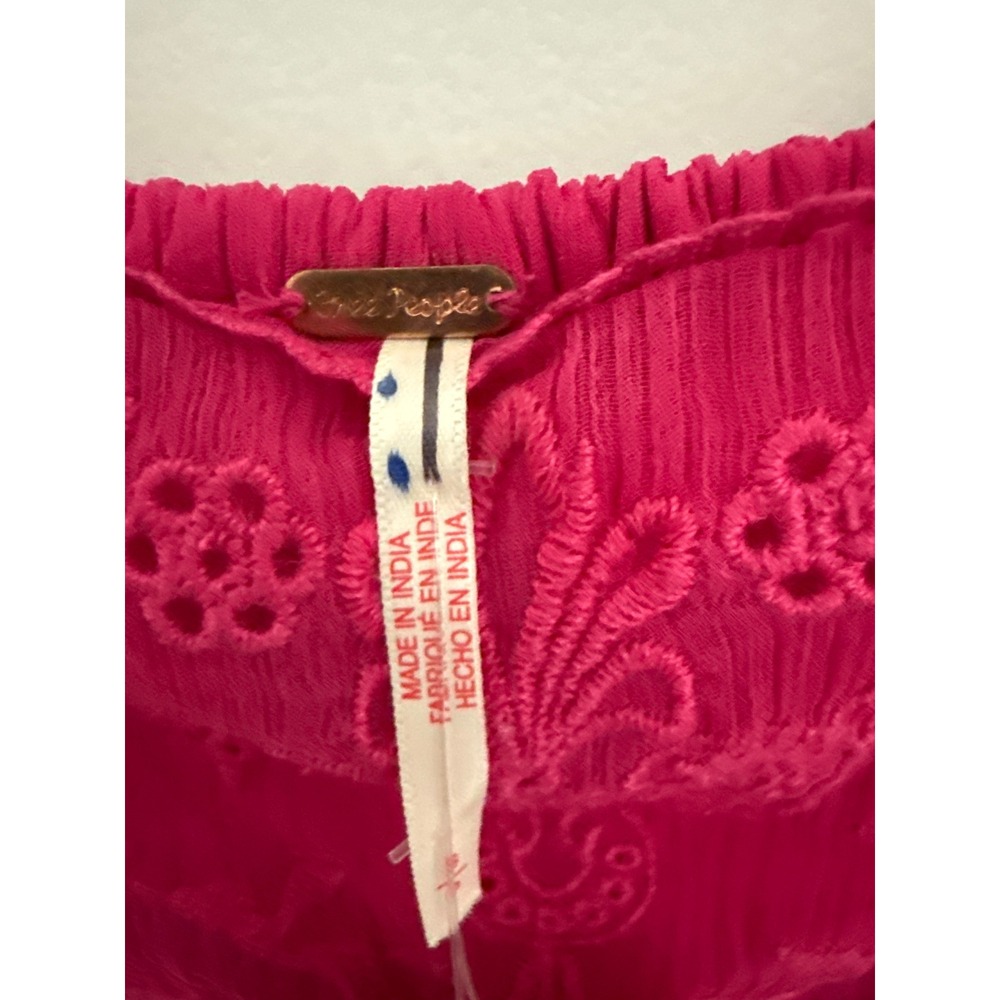 Free People Strangelove Maxi Dress Pink Purple Eyelet Lace Embroidered Sz S - Picture 5 of 12